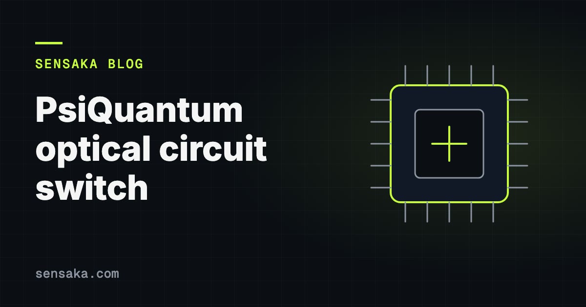 PsiQuantum Optical Circuit Switch for AI Data Centers: illustration of a processor chip with pins