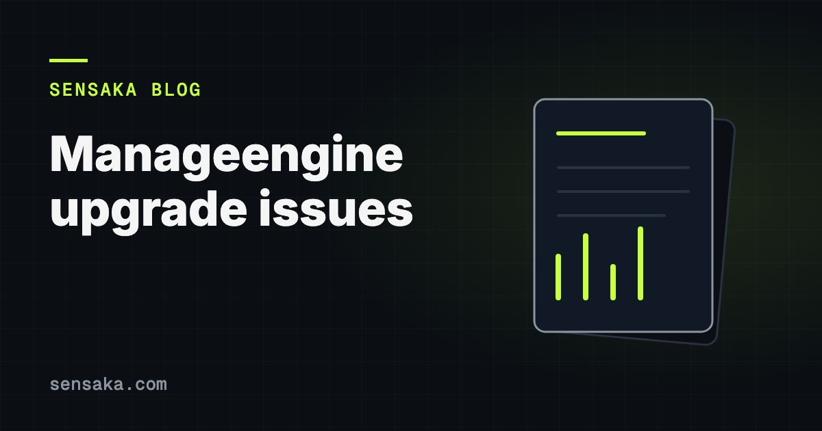 Upgrade roulette: the regression tax across the ManageEngine suite: illustration of a report with headings and bars