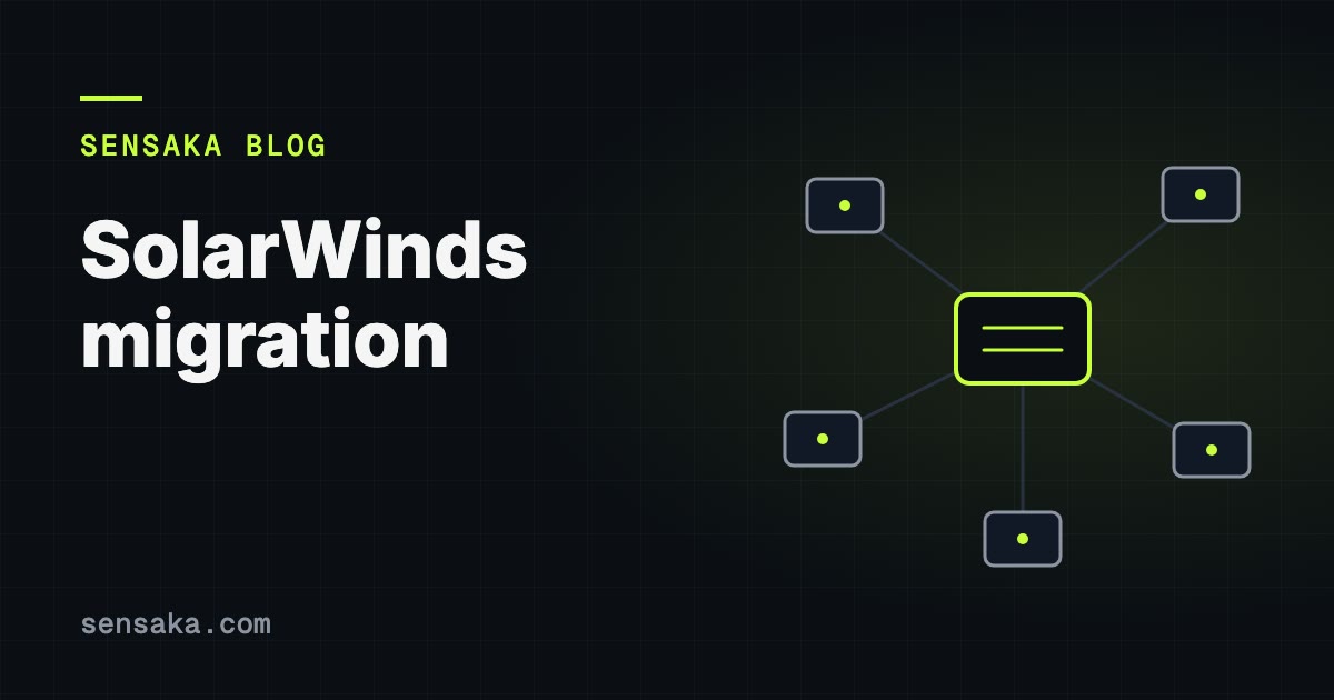 What leaving SolarWinds actually costs: illustration of a network of linked devices