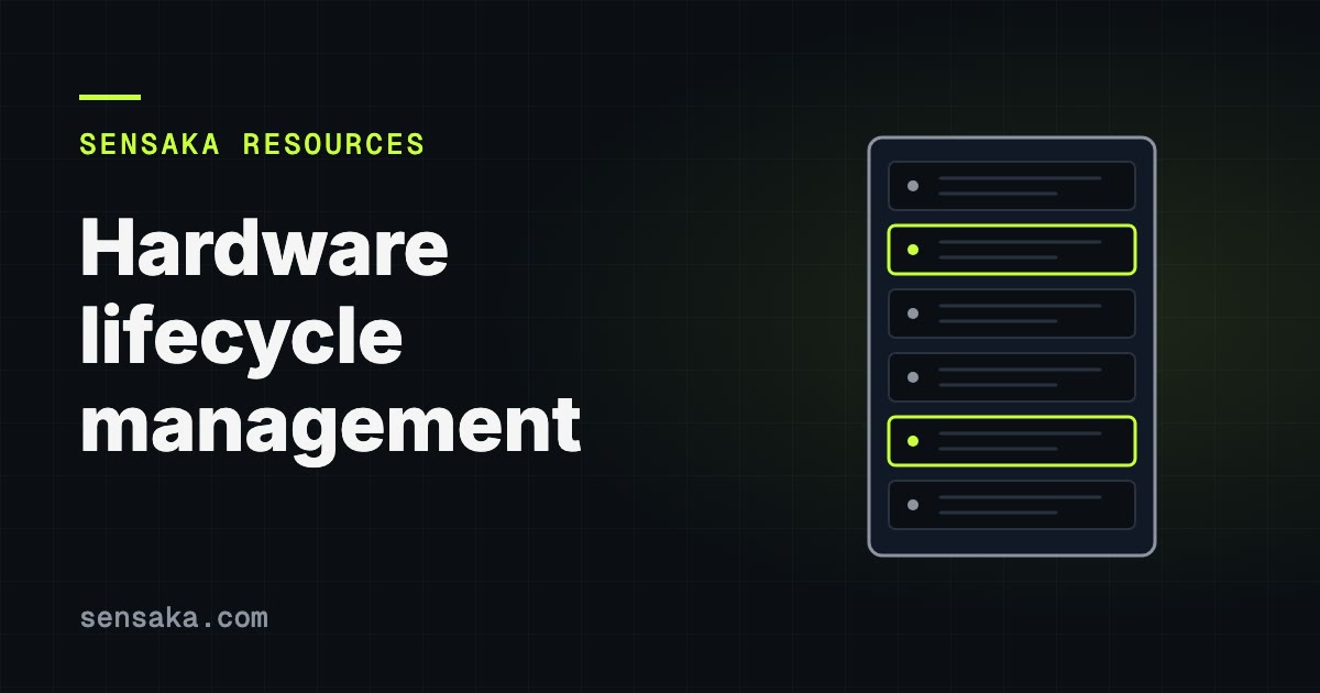 Hardware lifecycle management: illustration of a server rack with status lights