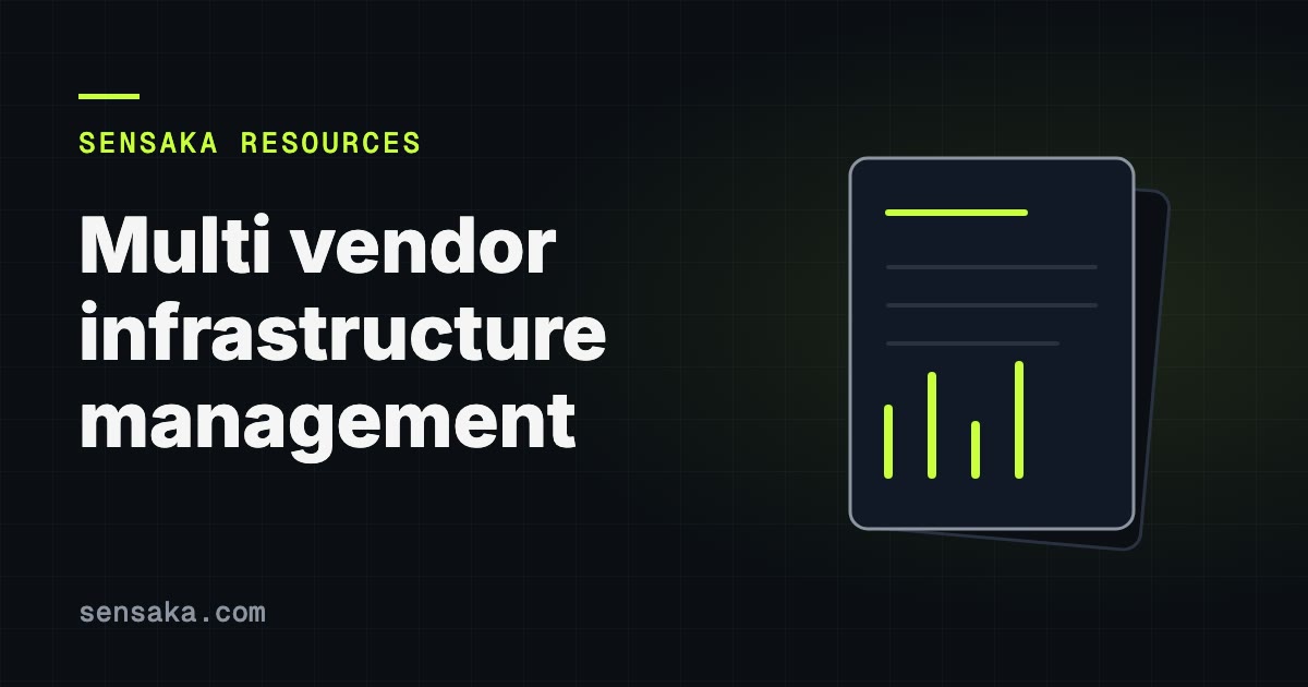 Multi vendor infrastructure management: illustration of a report with headings and bars