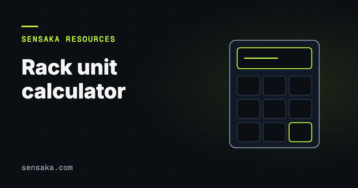 Rack Unit Calculator: Convert U to mm & Inches: illustration of a calculator grid with a result