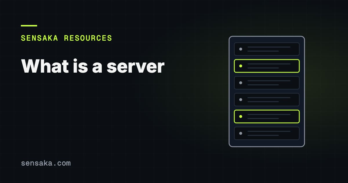 What Is a Server? Types, Hardware & Roles: illustration of a server rack with status lights